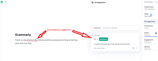 Grammarly features